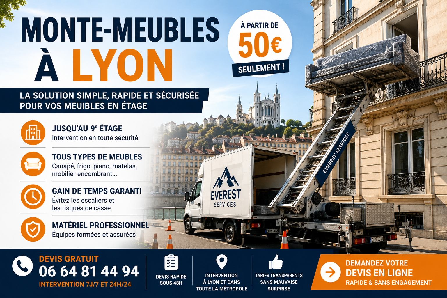 monte-meubles à Lyon