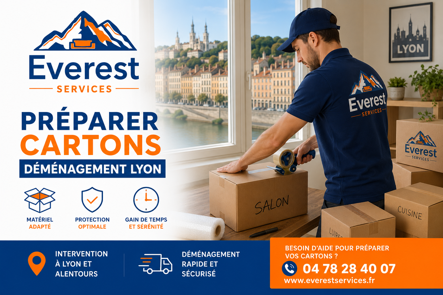 préparer cartons déménagement Lyon