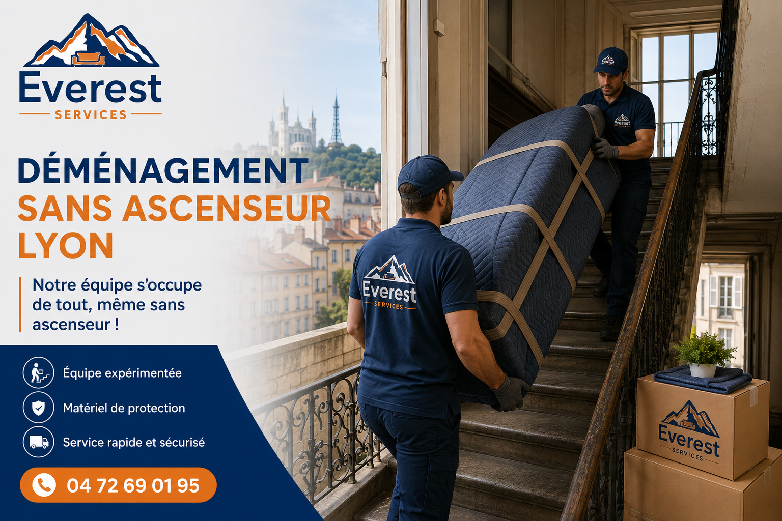 déménagement sans ascenseur Lyon