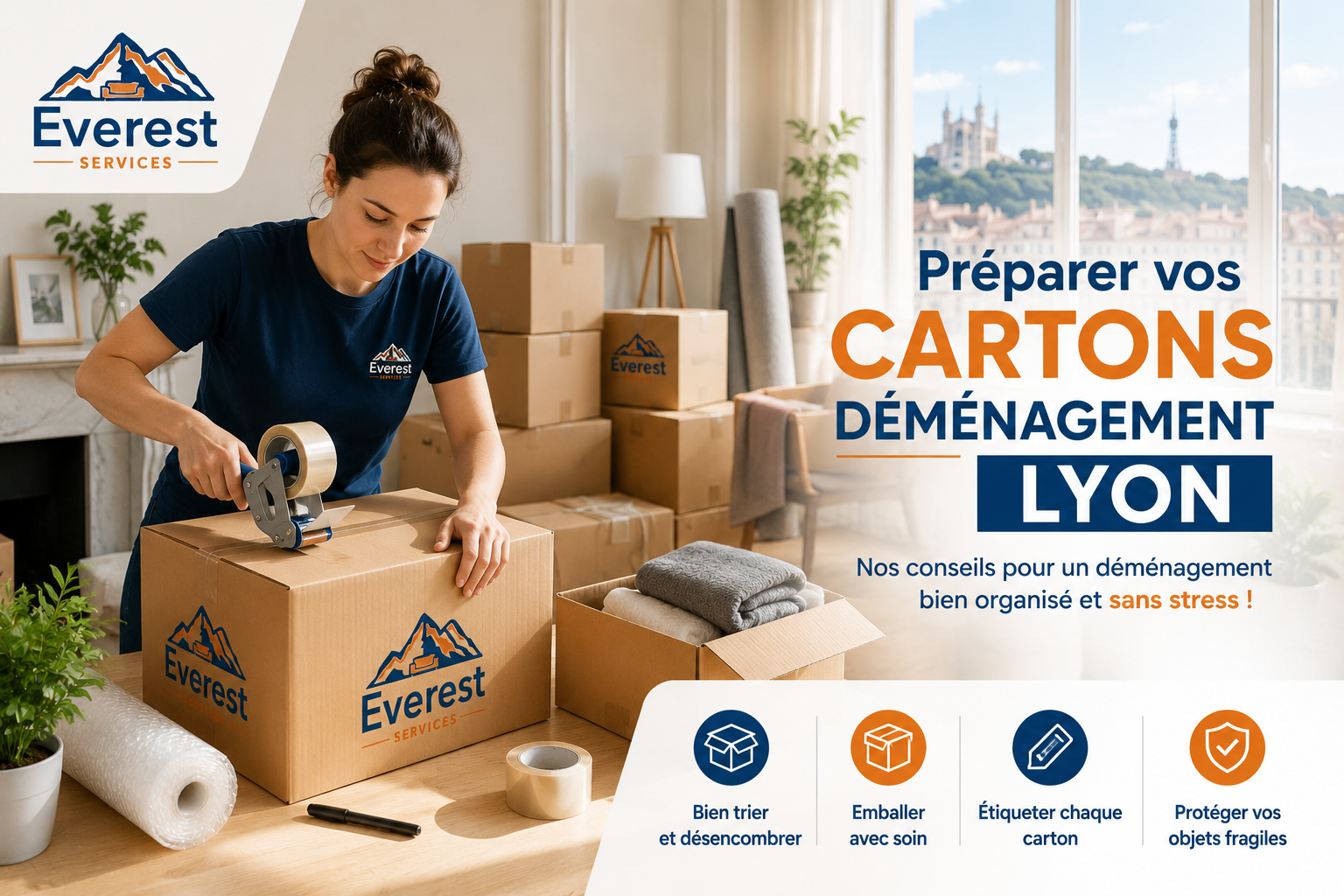 préparer cartons déménagement Lyon